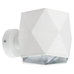 Wandlampe Modern Weiß Silber Stoff Metall blendarm