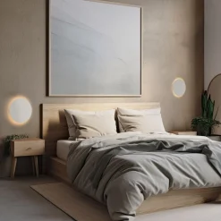 Wandlampe rund Ø 30 cm klein 3x G9 indirektes Licht Beige