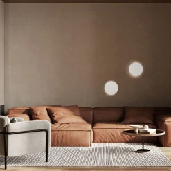 Wandlampe rund Ø 20 cm klein Metall Beige 2x G9 indirekt