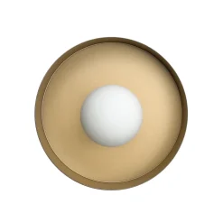 Wandlampe rund D: 20 cm in Schwarz Gold Retro Messing Eisen