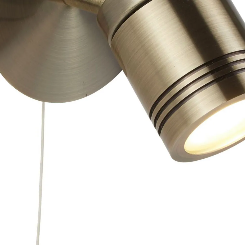 Wandlampe Schalter in Messing Antik IP44 GU10 Ø 10 cm Bad