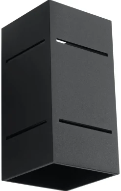 Wandlampe Schwarz Aluminium eckig G9 Up Down Modern