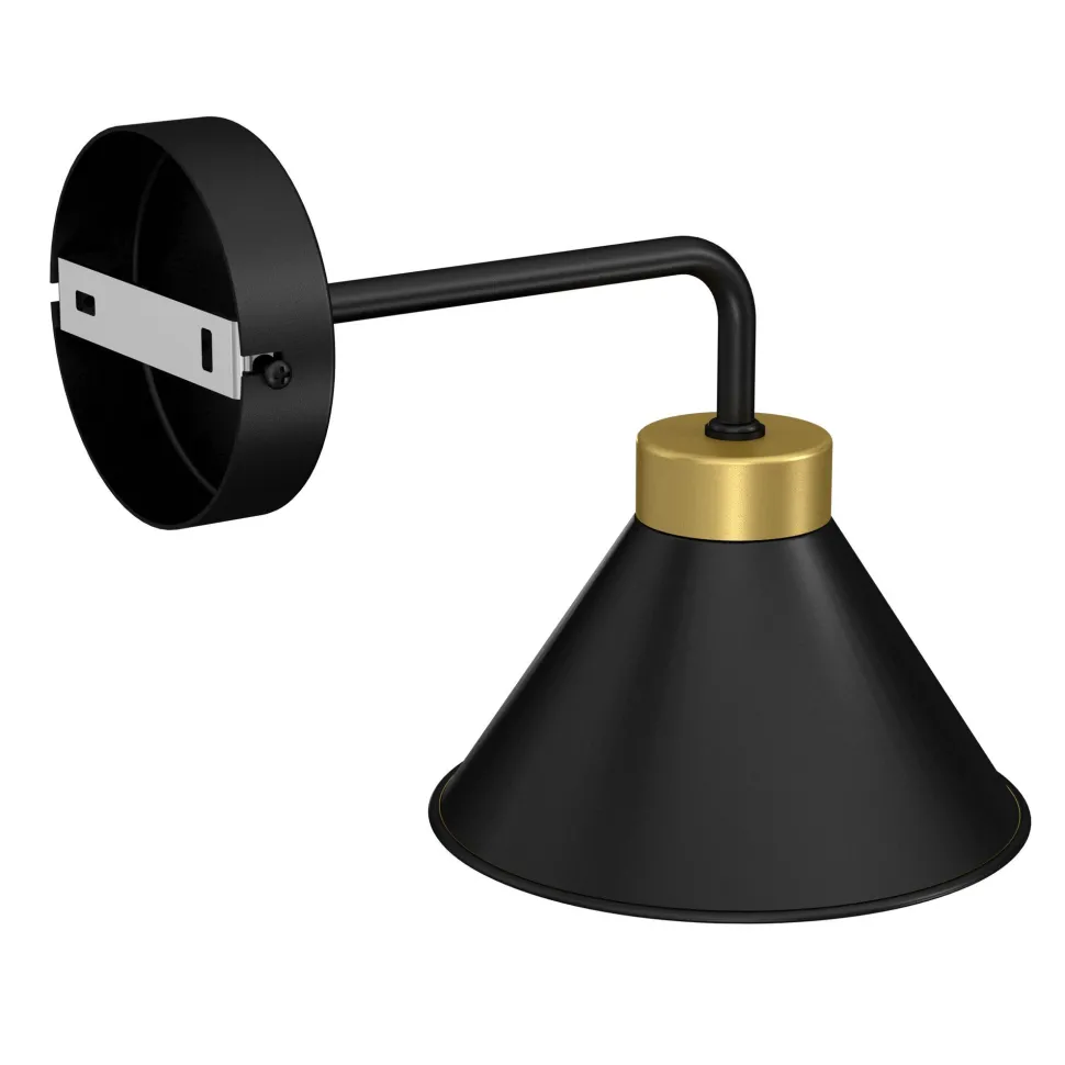 Wandlampe Schwarz Gold E27 Metall Loft Design