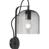 Wandlampe Schwarz Metall Glas Modern E27 VASYA