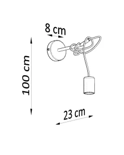 Wandlampe Schwarz verstellbar H: bis 1 m E27