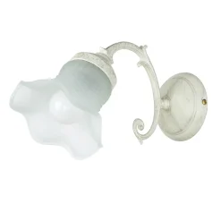 Wandlampe Shabby Chic Echt-Messing Glas floral