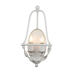 Wandlampe Shabby Weiß Antik Metall H: 41,8 cm Landhaus