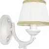 Wandlampe Shabby Weiß Stoff Klassisch E14 SOFIA