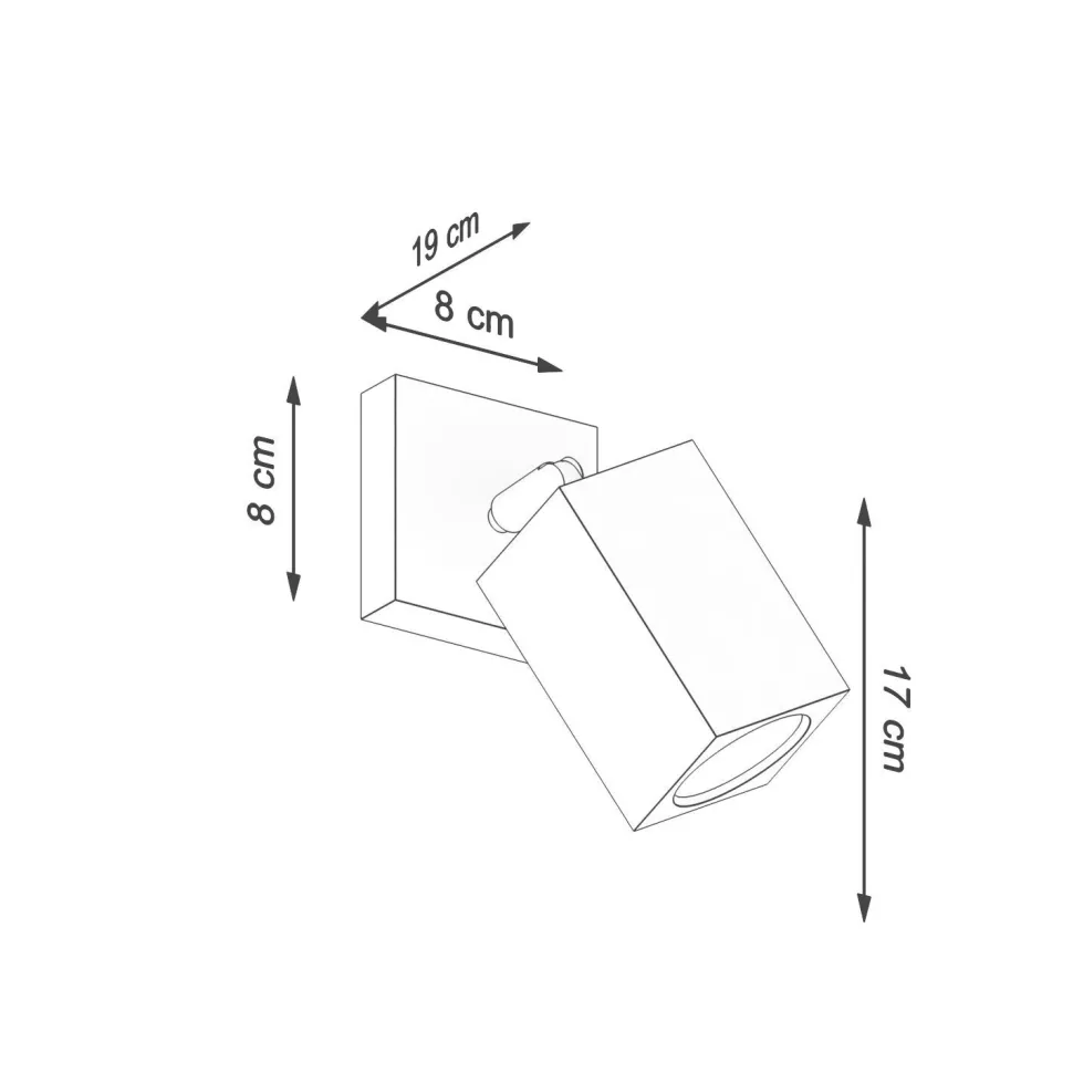 Wandlampe Spot verstellbar GU10 eckig Modern Holz