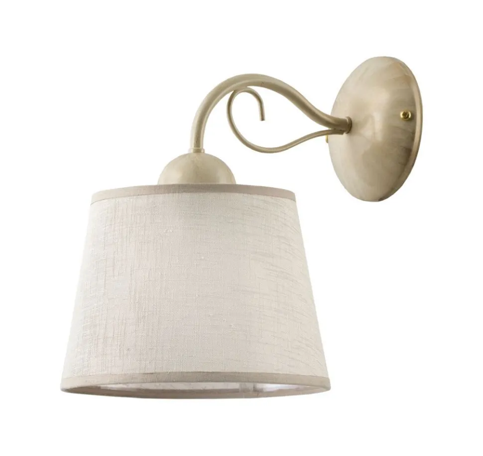 Wandlampe Stoff in Creme LOCOLA Bett Flur Leuchte