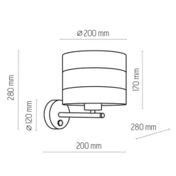 Wandlampe Stoff Metall Weiß Gold E27 Modern