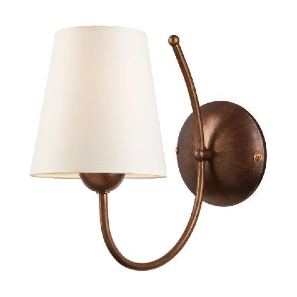 Wandlampe Stoffschirm Creme Landhaus Rustikal