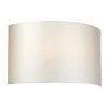 Wandlampe Up Down in Creme Chrom Stoff Kunstseide