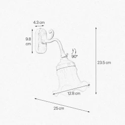 Wandlampe verstellbar E14 in Bronze Antik Weiß Messing Glas