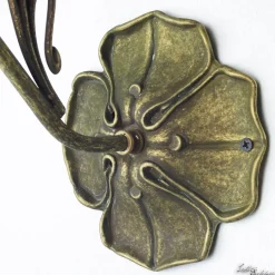 Wandlampe Weiß Floral aus Echt-Messing