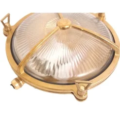 Wandleuchte Außen Glas Messing Haus rund Maritim