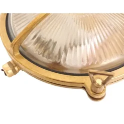 Wandleuchte Außen Glas Messing Haus rund Maritim