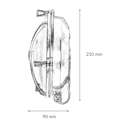Wandleuchte Außen Glas Messing Haus rund Maritim