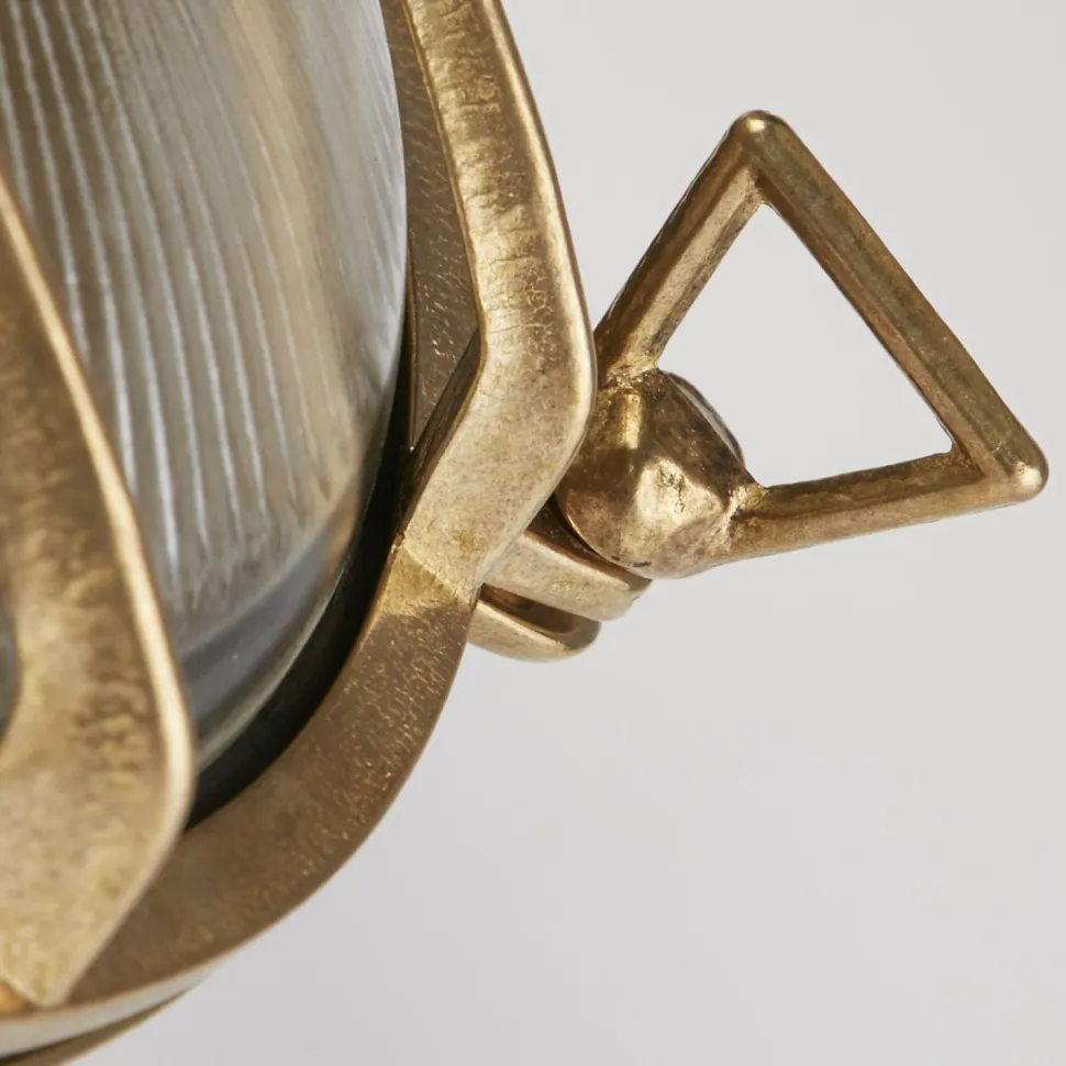 Wandleuchte außen IP64 E27 Ø 24 cm Glas Messing massiv