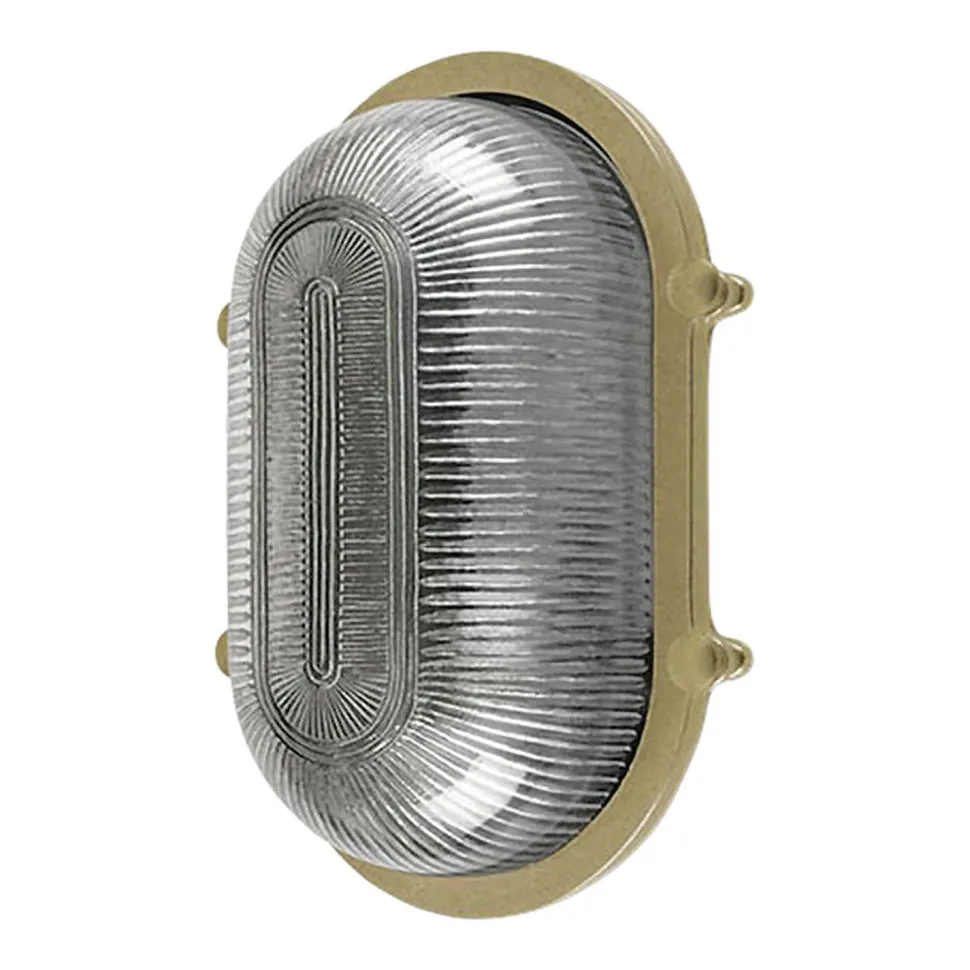 Wandleuchte außen Messing Glas 26 cm IP64 Maritim THERA