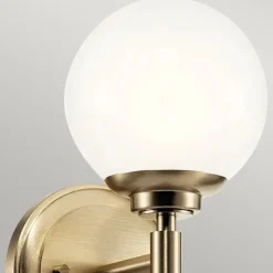 Wandleuchte Bad Kugelschirm H: 34,8 cm mit LED G9 3000K