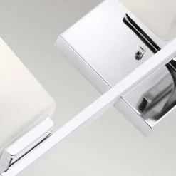 Wandleuchte Bad LED G9 IP44 3000 K Glas Metall B: 58,4 cm