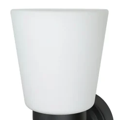 Wandleuchte Badezimmer Weiß Schwarz Metall IP44