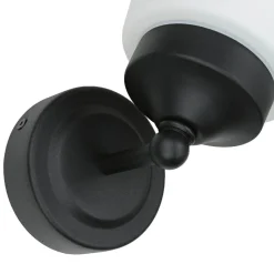 Wandleuchte Badezimmer Weiß Schwarz Metall IP44
