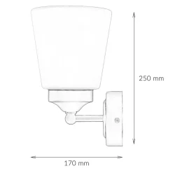 Wandleuchte Badezimmer Weiß Schwarz Metall IP44