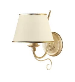 Wandleuchte BERTHA Shabby Gold Weiß Bett Lampe E27