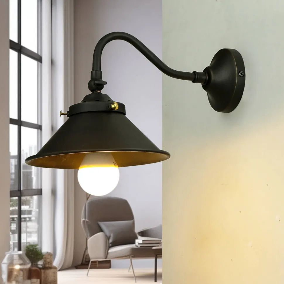 Wandleuchte Bronze Dunkel aus Echt-Messing