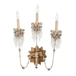 Wandleuchte CANDELA Gold Kristall 3-flmg Lampe