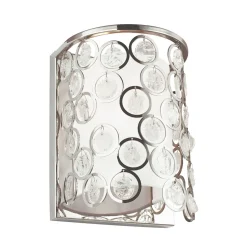 Wandleuchte CASTELO Nickel Glas Seide Modern Lampe