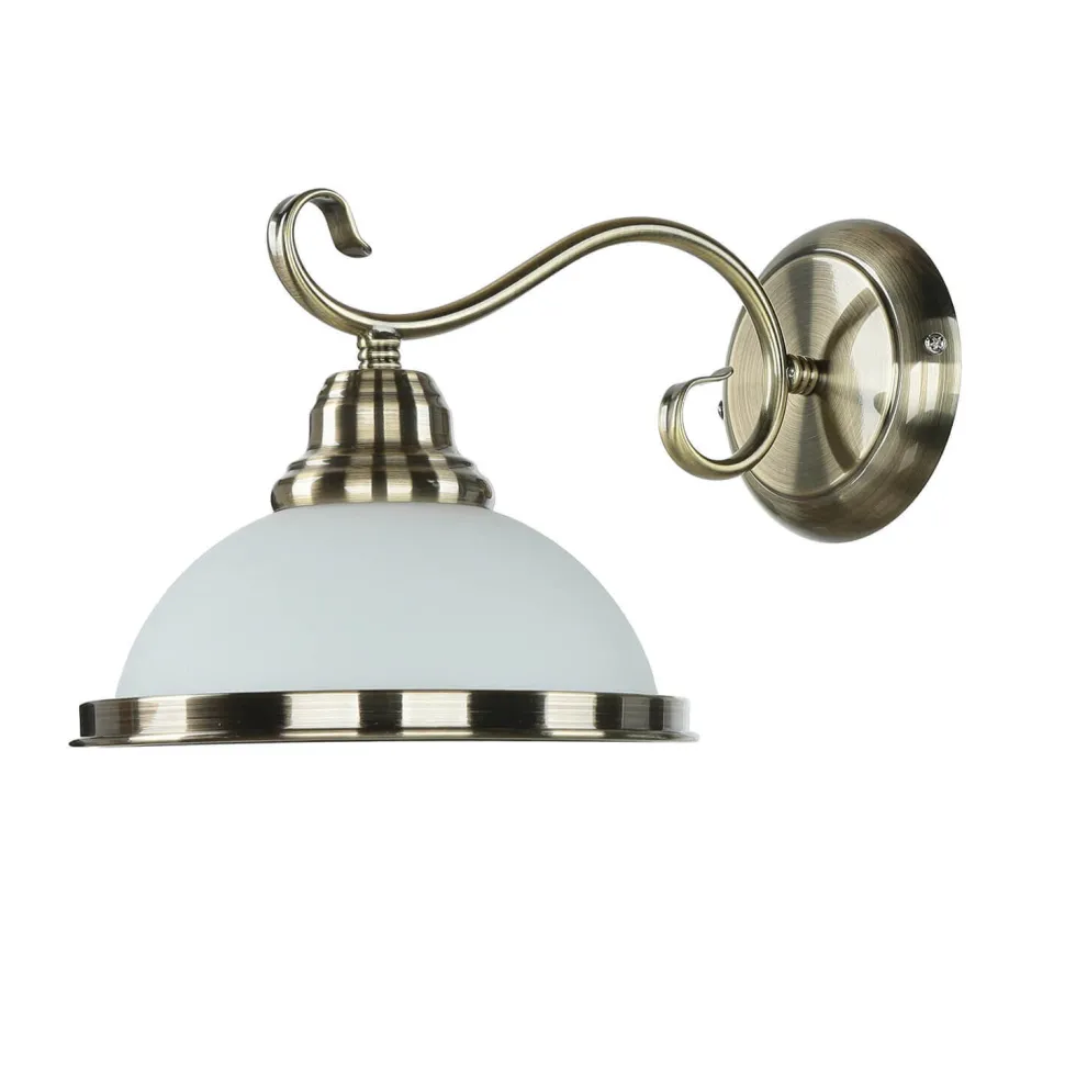 Wandleuchte ELISETT mit Glasschirm Antik