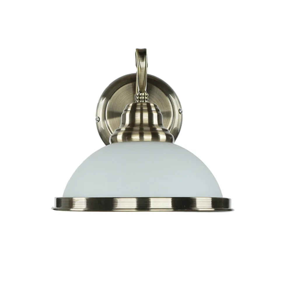 Wandleuchte ELISETT mit Glasschirm Antik