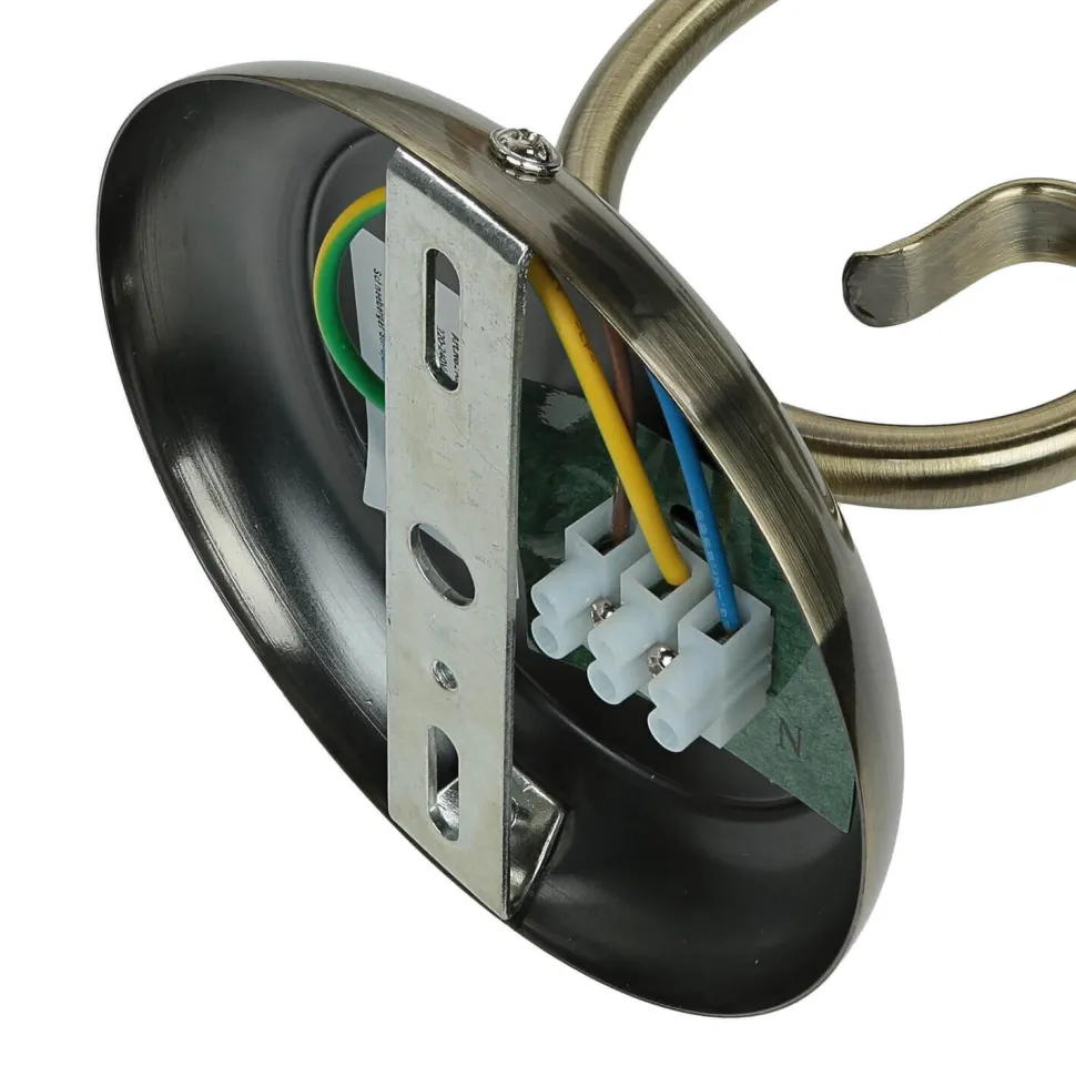 Wandleuchte ELISETT mit Glasschirm Antik