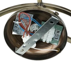 Wandleuchte 2-flammig in Messing Antik Natur E14 Stoff