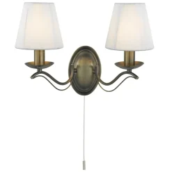 Wandleuchte 2-flmg. im Jugendstil messingfarben