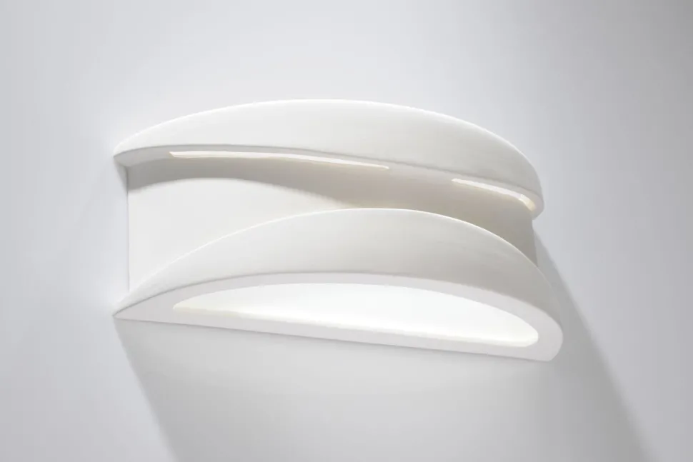 Wandleuchte Gips bemalbar Weiß Lichtmuster