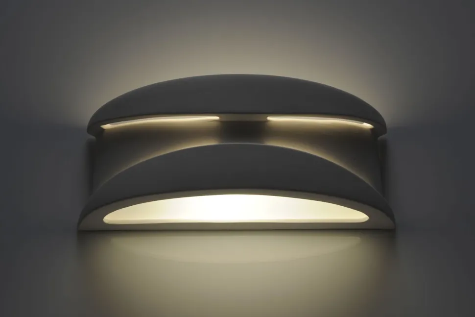 Wandleuchte Gips bemalbar Weiß Lichtmuster