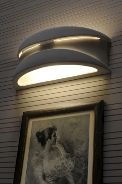 Wandleuchte Gips bemalbar Weiß Lichtmuster