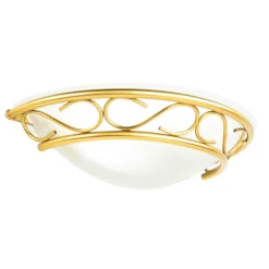 Wandleuchte Glas Schirm in Weiß Messing