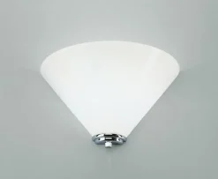 Wandleuchte in Chrom Weiß Echt-Messing Glas G9 blendarm