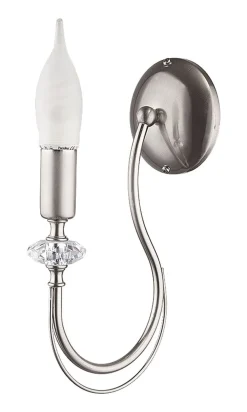 Wandleuchte in Nickel Metall B:11 cm E14 Rustikal Antik