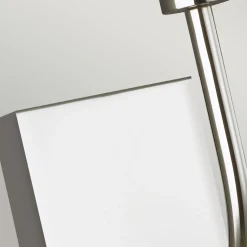 Wandleuchte in Nickel Weiß Metall Stoff E14 Jugendstil