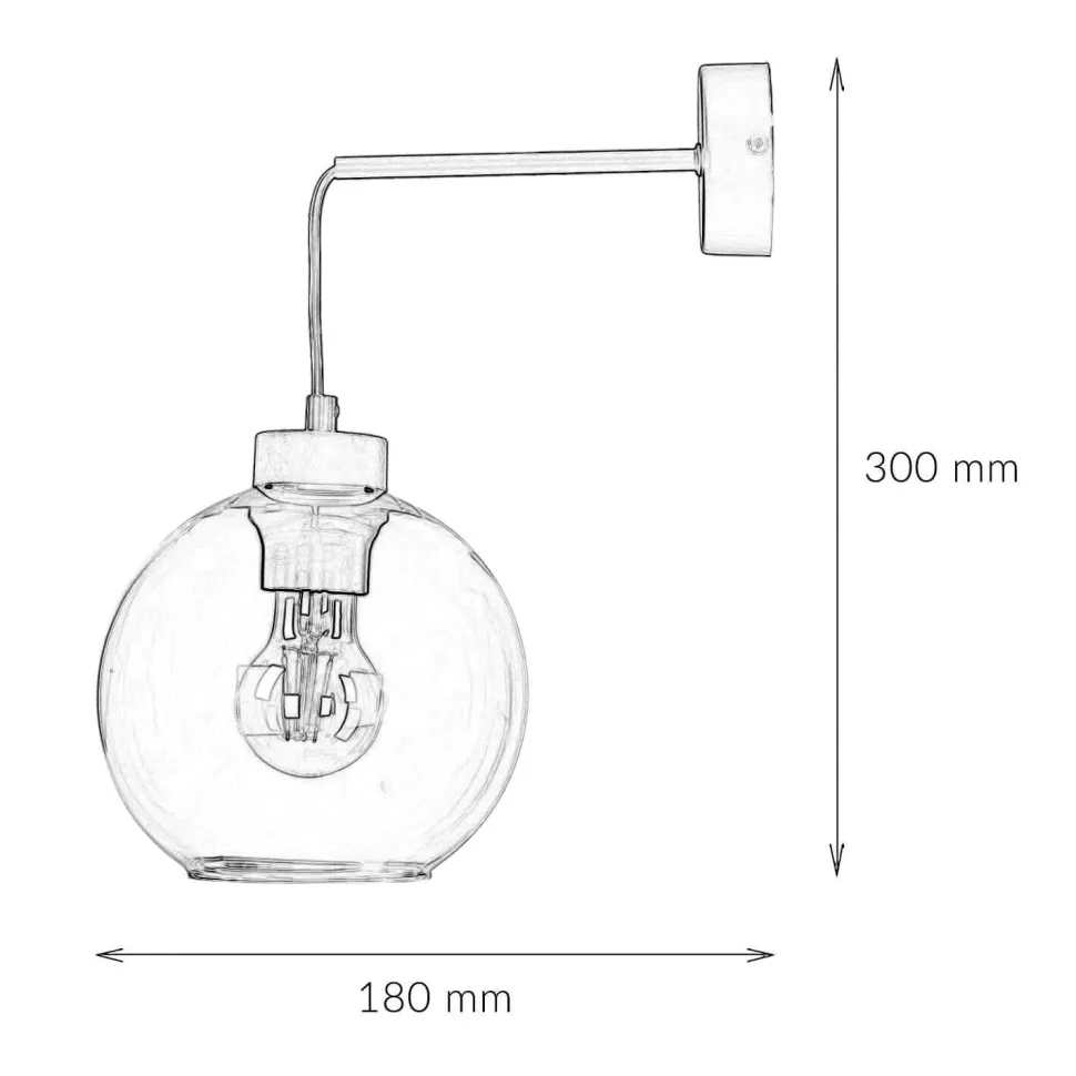 Wandleuchte KALETE Bernsteinfarben Flur Lampe E27