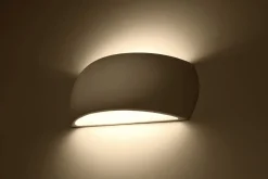 Wandleuchte Keramik 32 cm Up Down bemalbar Weiß