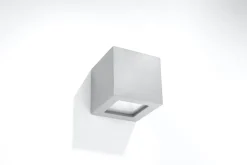 Wandleuchte Keramik Grau Würfel H: 14 cm Up Down E27