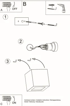 Wandleuchte Keramik Grau Würfel H: 14 cm Up Down E27