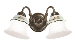 Wandleuchte Keramik Metall E14 B: 35 cm 2-flammig